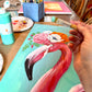 10"x20" Flamingo - Original Acrylic Painting