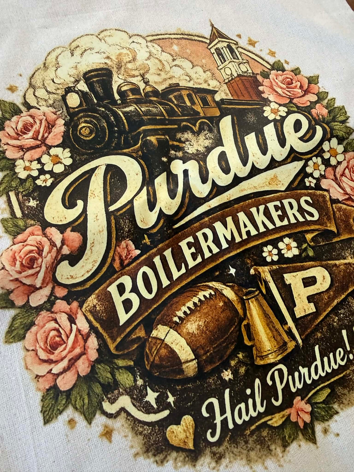 Vintage Inspired Purdue Canvas Tote