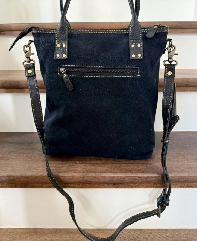 MYRA Mesa Maverick Tote Bag in Black & White