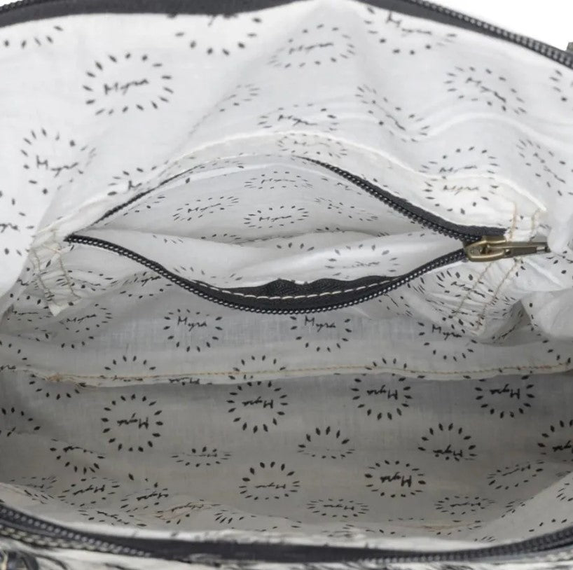 MYRA Mesa Maverick Tote Bag in Black & White