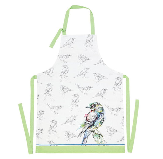 Watercolor Bird Bib Apron ~ by Izzy and Oliver