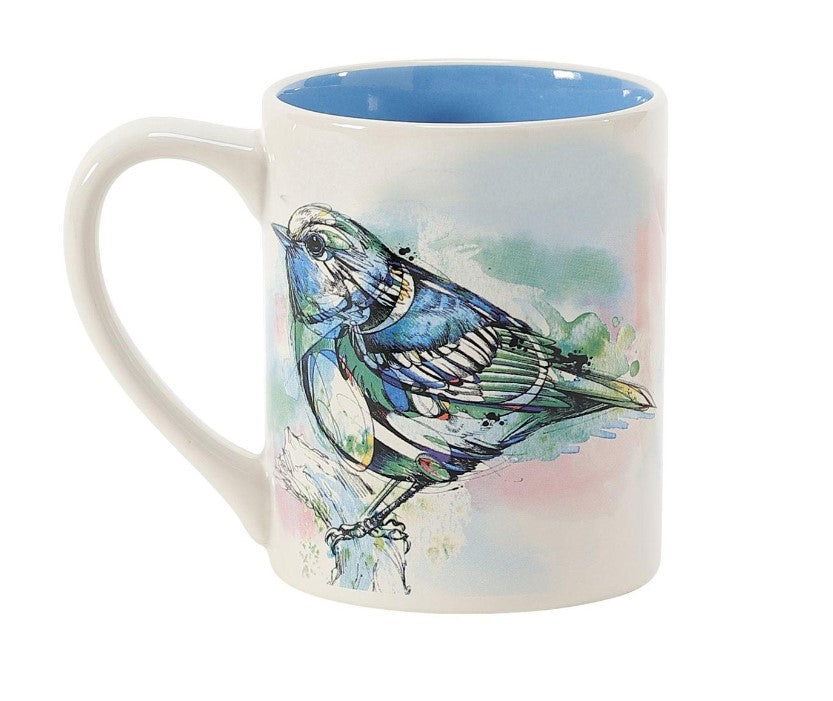 Blue Bird Watercolor Mug ~ by Izzy and Oliver