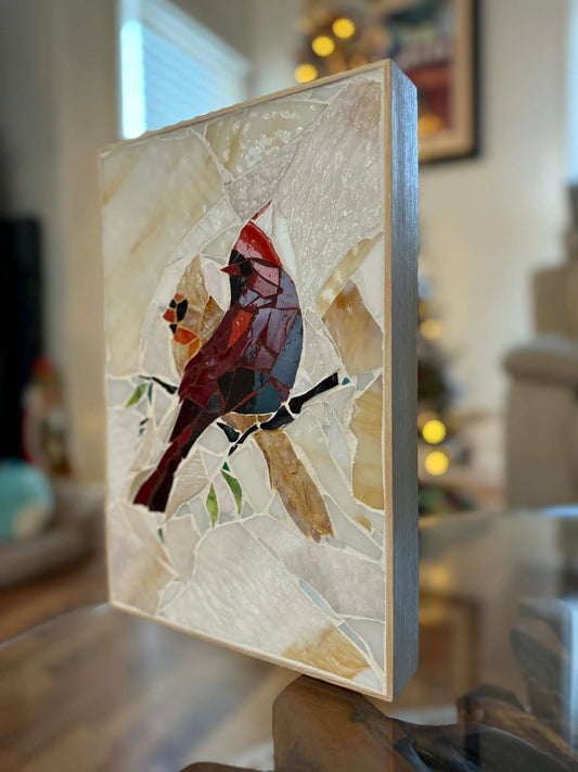 Handcrafted Mosaic "Cardinals"