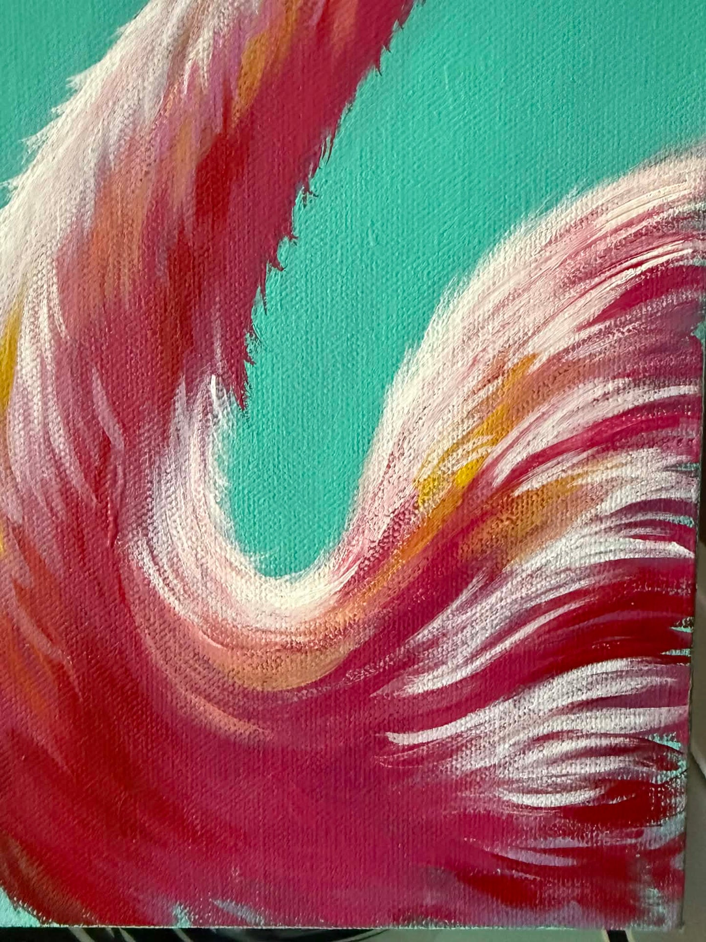 10"x20" Flamingo - Original Acrylic Painting