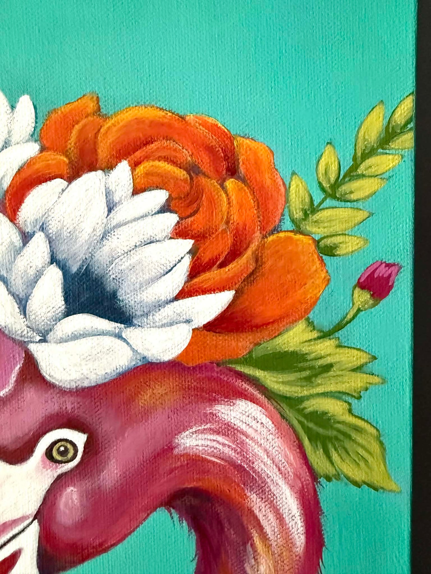 10"x20" Flamingo - Original Acrylic Painting