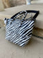 Italian Leather Handbag, 5 bags in one! Zebra Striped Leather Purse, Handmade in Italy
