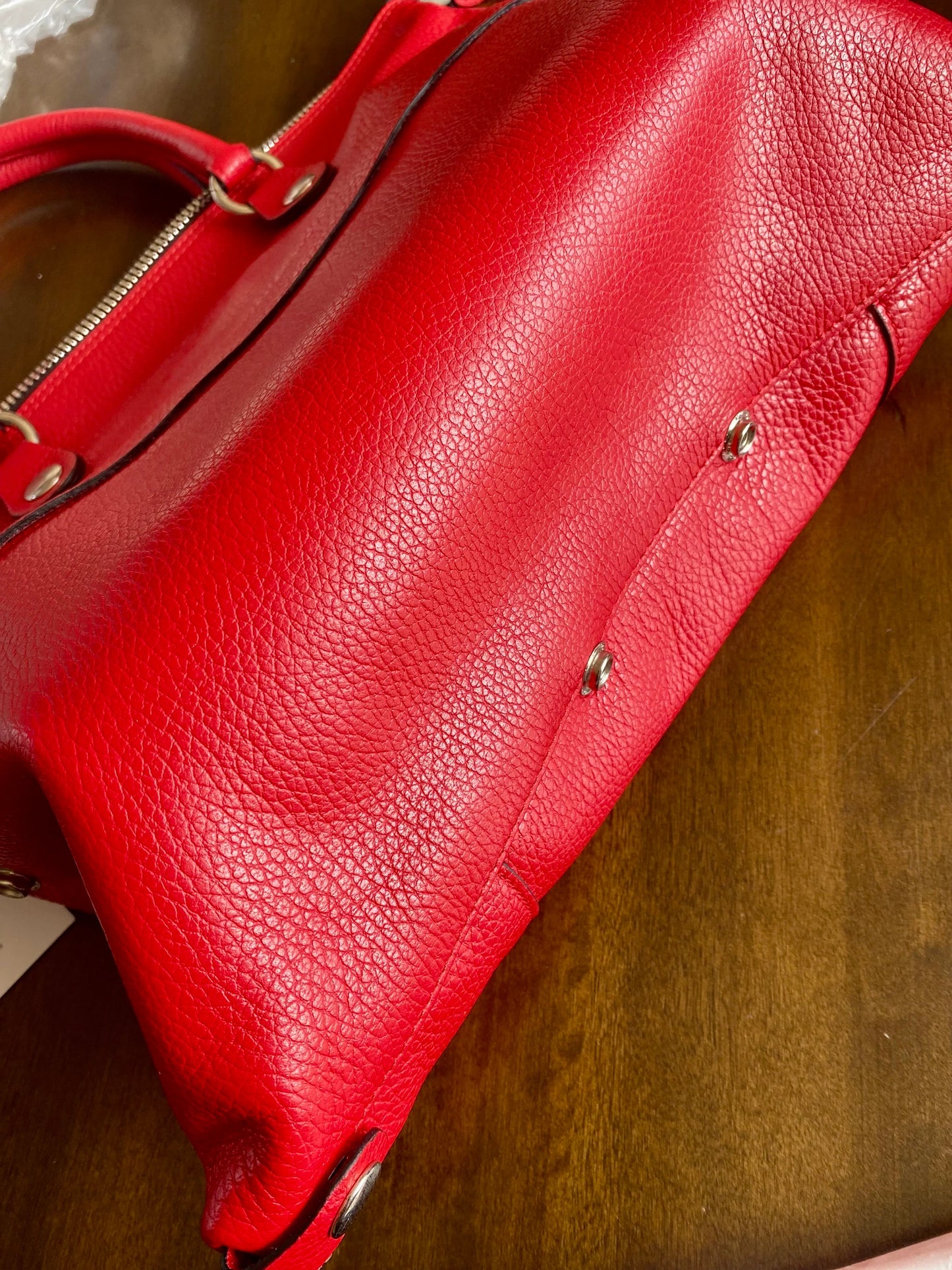 Italian Leather Handbag, 5 bags in one! Red Leather Purse, Handmade in Italy