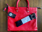 Italian Leather Handbag, 5 bags in one! Red Leather Purse, Handmade in Italy