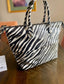Italian Leather Handbag, 5 bags in one! Zebra Striped Leather Purse, Handmade in Italy