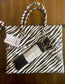 Italian Leather Handbag, 5 bags in one! Zebra Striped Leather Purse, Handmade in Italy