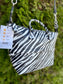 Italian Leather Handbag, 5 bags in one! Zebra Striped Leather Purse, Handmade in Italy