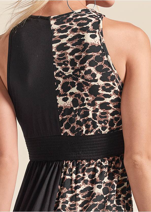 Leopard Detail Maxi Dress