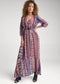 Printed Stripe Long Dress