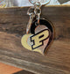 NCAA Purdue Boilermakers Swirl Heart Keychain