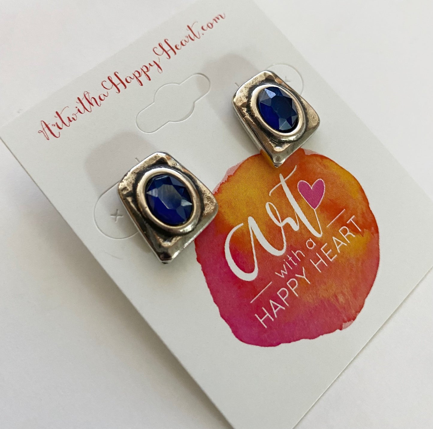 Blue Stud Silver Earrings by Andrea Nieto Jewels