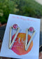 V-Shaped Stud Earrings with Fuchsia Swarovski Crystal Earrings by Andrea Nieto Jewels