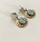 Disc Earrings with Sea Blue Swarovski Crystal by Andrea Nieto Jewels