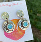 Disc Earrings with Sea Blue Swarovski Crystal by Andrea Nieto Jewels