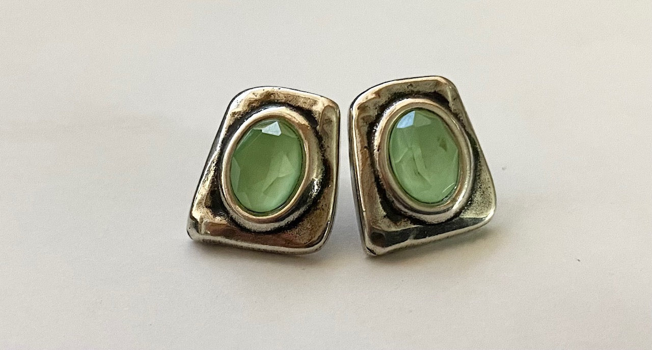 Seafoam Green Stud Silver Earrings by Andrea Nieto Jewels