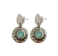 Disc Earrings with Sea Blue Swarovski Crystal by Andrea Nieto Jewels