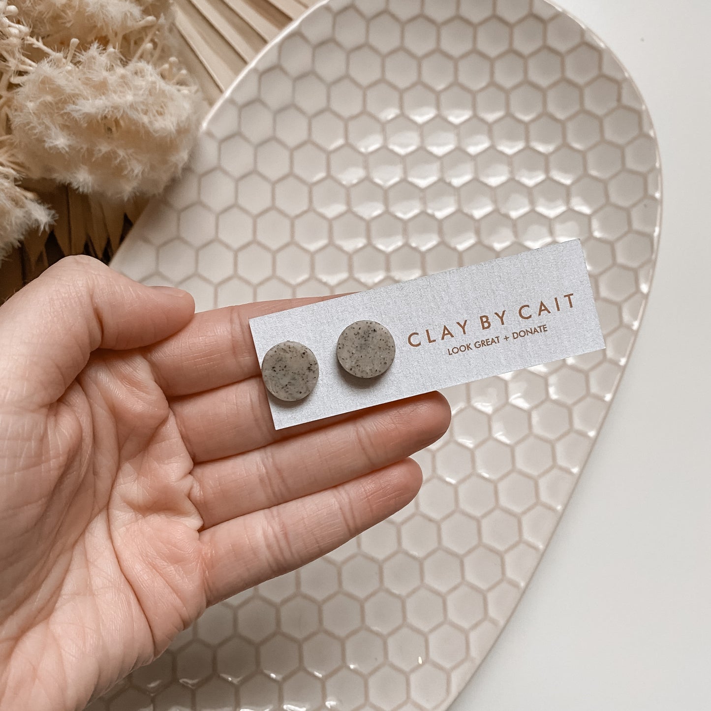 Clay by Cait ~ The Kay Clay Stud Earring in Gray