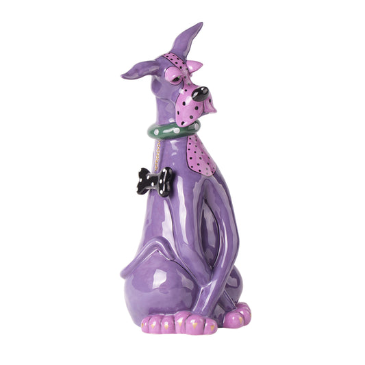 Handmade Zappy Dog Figurine - Violet