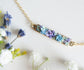 Bitty Sideways Bar Necklace by Colourful Blossom ~ Gold with Cool Tones