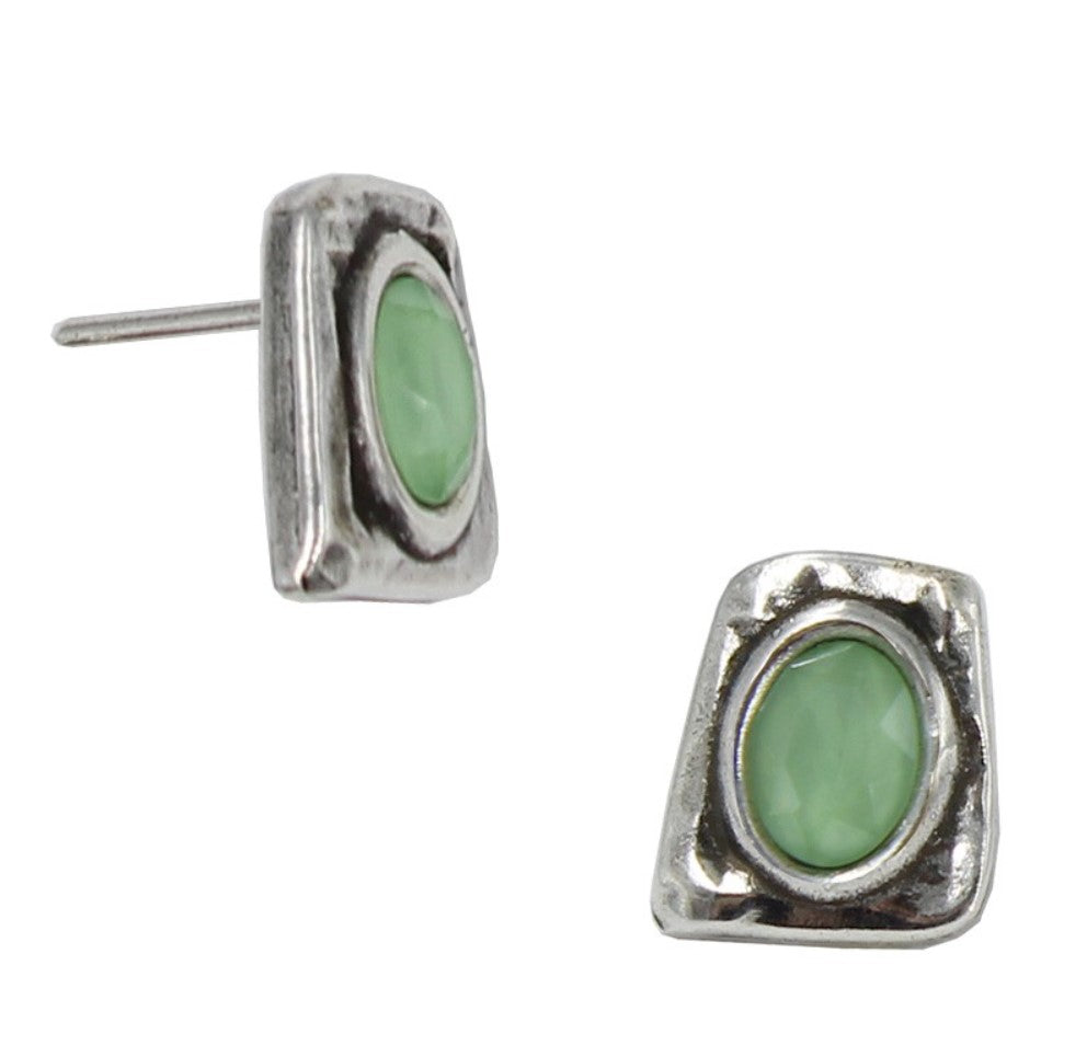 Seafoam Green Stud Silver Earrings by Andrea Nieto Jewels