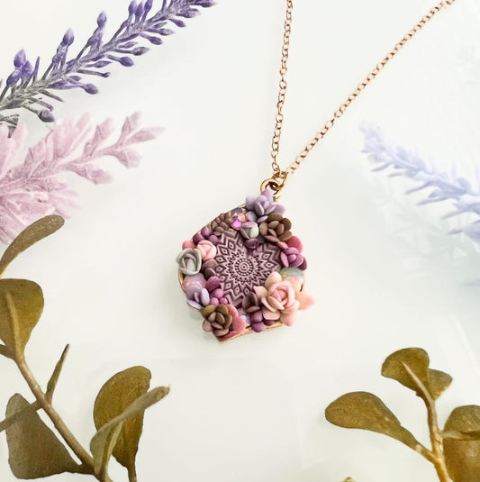 Hidden Love Necklace by Colourful Blossom ~ Gold with Cool Tones