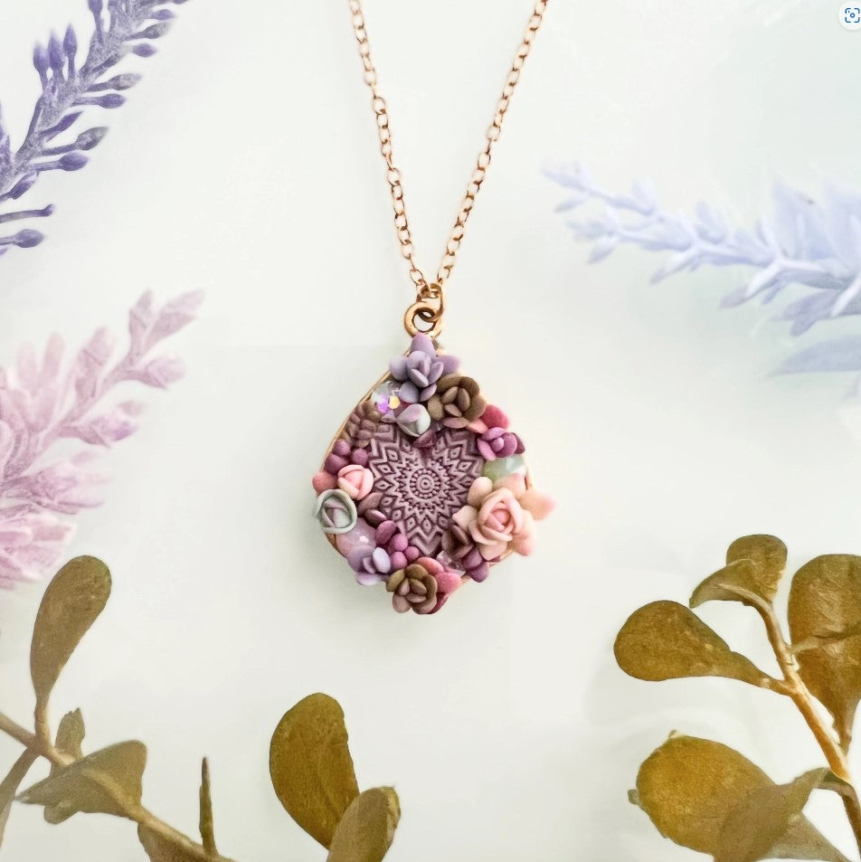 Hidden Love Necklace by Colourful Blossom ~ Gold with Cool Tones