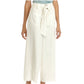 Self Belt Flare Pant in Pale Chambray or White