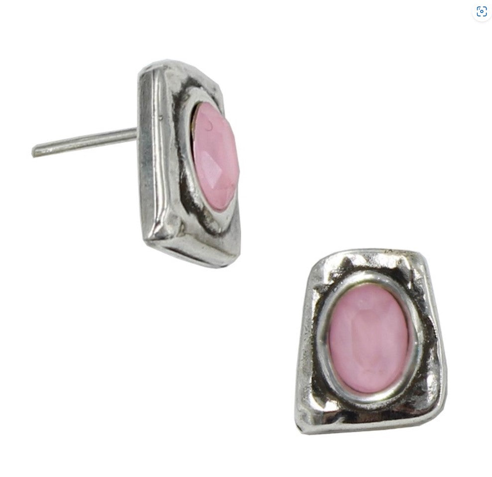 Pink Stud Silver Earrings by Andrea Nieto Jewels