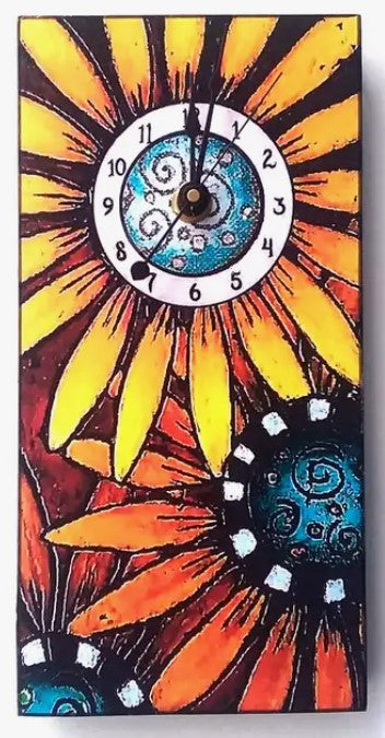 Sunflower Clock - 4”x 8” by MY Art