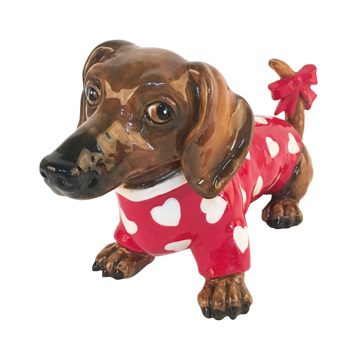 Handmade Heart Dog Dachshund Figurine